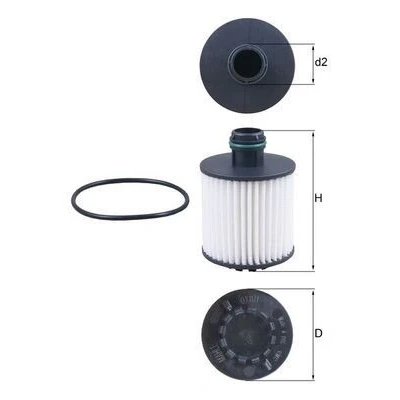 Billede af MAHLE ORIGINAL OX 1171D Oliefilter Filterindsats FIAT: Punto III Hatchback, Panda 500L, OPEL: Corsa E Hatchback