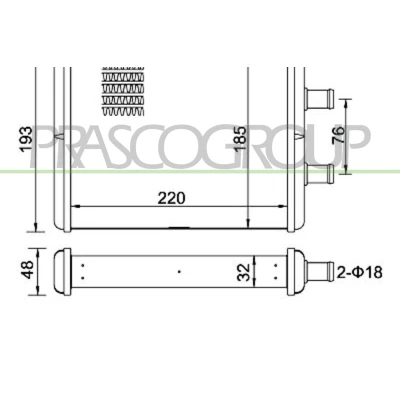 Billede af PRASCO FT927H001 Varmeveksler uden slange/rør