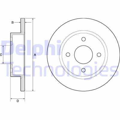 Billede af DELPHI BG2683 Bremseskiver 234 12 4 fuldstændigt olieret ubehandlet uden hjullejer, ABS sensorring NISSAN: MICRA 2