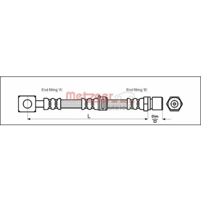 Billede af METZGER 4112814 Bremseslange 390 OPEL: Vectra B Sedan