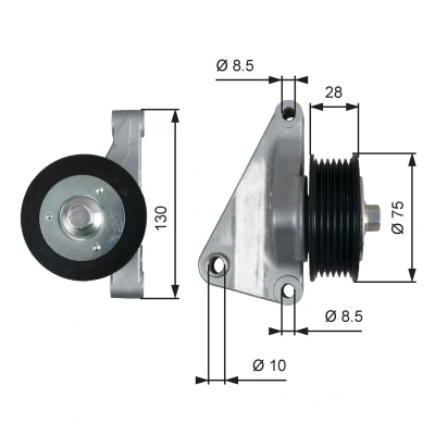 Billede af GATES T36422 Remstrammerhjul FleetRunner Micro V Stretch Fit med riller MAZDA: 6 Stationcar