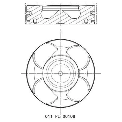 Billede af MAHLE ORIGINAL 011 PI 00108 000 Motor Stempel 83 med stempelringholder, kølekanal
