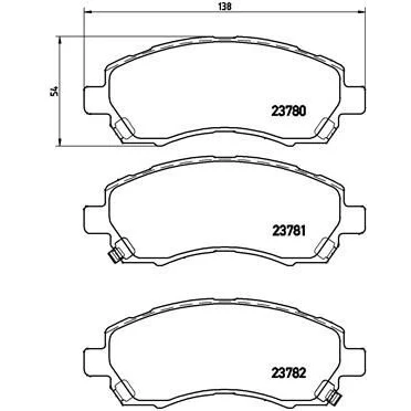 Billede af BREMBO P 78 009 Bremseklodser med akustisk advarsel for slid uden tilbehør SUBARU: Impreza I Sedan, II Stationcar