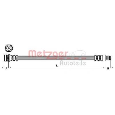 Billede af METZGER 4111214 Bremseslange 422 FORD: C Max 2, FOCUS 3, Grand