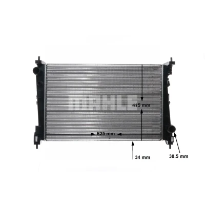 Billede af MAHLE ORIGINAL CR 1112 000S Radiator til køretøjer med/uden klimaanlæg 620 395 27 med skruer Mekanisk fuget køleripper OPEL: Corsa D Hatchback