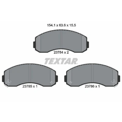 Billede af TEXTAR 2378401 Bremseklodser med akustisk advarsel for slid KIA: K2500 Ladvogn/Chassis