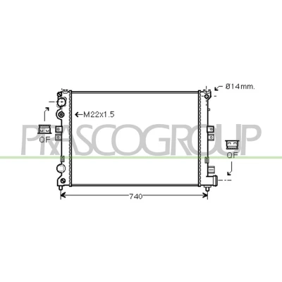 Billede af PRASCO CI053R003 Radiator Aluminium 670mm 452mm 23mm med lynkobling Mekanisk fuget køleripper CITROËN: Jumpy I Van