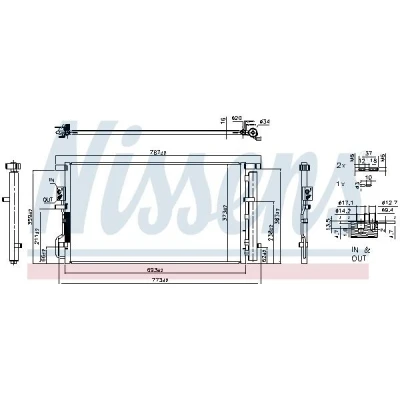 Billede af NISSENS 940939 Kondensator med tørrer Aluminium 693 R 134a
