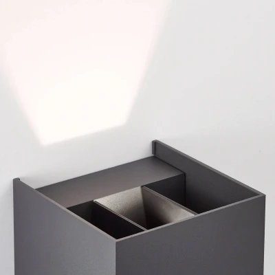 Billede af LED udendørs væglampe Hilly, højde 10 cm, mørkegrå, metal