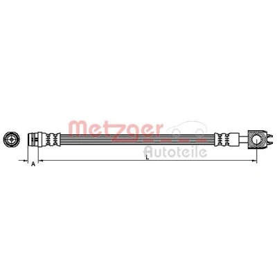 Billede af METZGER 4116202 Bremseslange 394 VOLKSWAGEN: Lupo / 3L