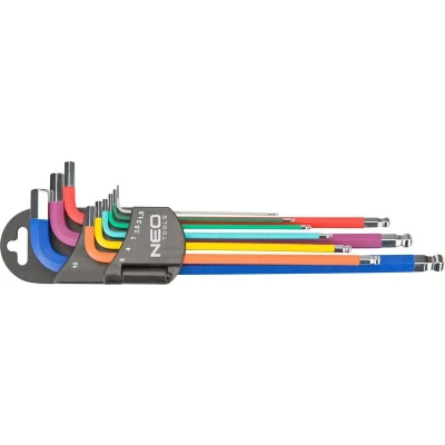 Billede af NEO TOOLS 09 512 Vinkelskruetrækkersæt 1.5,2,2.5,3,4,5, 6,8,10 mm Værktøjsstål 9