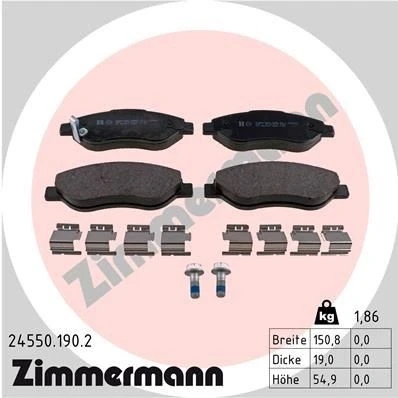Billede af ZIMMERMANN 24550.190.2 Bremseklodser med akustisk advarsel for slid skruer Billede svarer til leveringsomfang, fjeder OPEL: Corsa D Hatchback