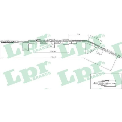 Billede af LPR C0068B Håndbremsekabel 1760/1190 Tromlebremse BMW: 3 Coupe, Sedan