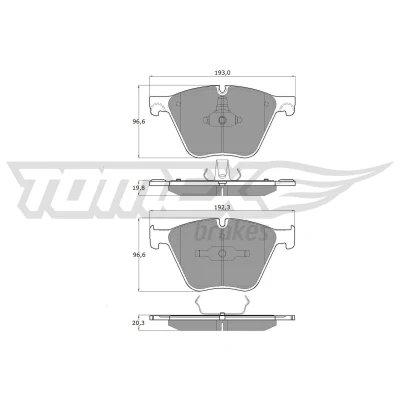 Billede af TOMEX brakes TX 19 45 Bremseklodser foraksel Forberedt til slidindikator BMW: X5, 7, 5 GT
