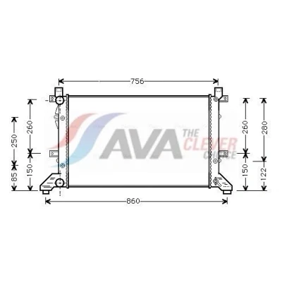 Billede af PRASCO VNA2155 Radiator Aluminium 680 415 34 Mekanisk fuget køleripper VOLKSWAGEN: LT 28 46 II Ladvogn / Chassis