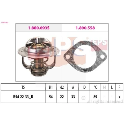 Billede af EPS 1.880.693 Termostat 89 54 Made in Italy OE Equivalent med pakning OPEL: Astra H Caravan, Corsa D Hatchback, Zafira B, CHEVROLET: Cruze Sedan