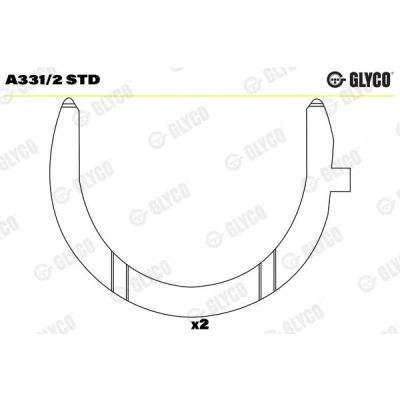 Billede af GLYCO A331/2 STD Distanceskive, krumtapaksel
