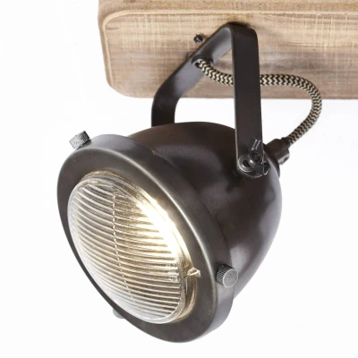 Billede af Carmen Wood loftlampe i industrilook med 2 lys