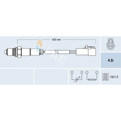 Billede af FAE 77305 Lambdasonde Reguleringssonde FORD: FIESTA 5