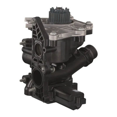 Billede af FEBI BILSTEIN 182330 vandpumpe med skrue, rem, Termostat indbygget i Stålplade VOLKSWAGEN: Polo V Hatchback, Passat B8 Variant