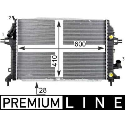 Billede af MAHLE ORIGINAL CR 1857 000P Radiator 600 410 28 Loddet køleripper OPEL: Zafira B