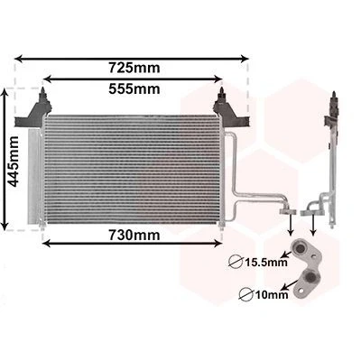 Billede af VAN WEZEL 17005253 Kondensator med tørrer Aluminium 535 FIAT: Stilo Hatchback