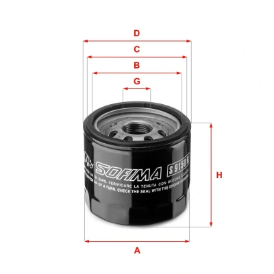 Billede af SOFIMA S 9150 R Oliefilter M 20 X 1,5 med en returløbs stop ventil Påskruet filter FIAT: Panda II Hatchback, Punto Stilo Hatchback