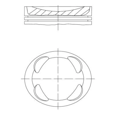 Billede af MAHLE ORIGINAL 081 PI 00104 000 Motor Stempel 77,0 MINI: Hatchback, CITROËN: C3 II, PEUGEOT: 208 I Hatchback