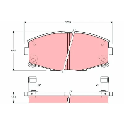 Billede af TRW GDB880 Bremseklodser med akustisk advarsel for slid TOYOTA: Supra III