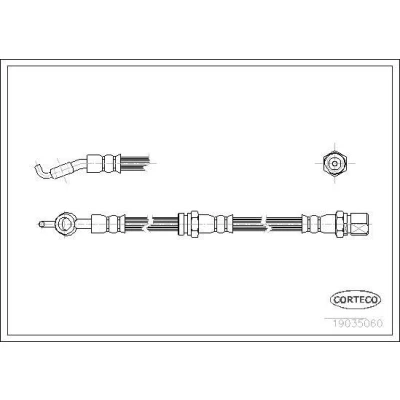 Billede af CORTECO 19035060 Bremseslange bagaksel 360