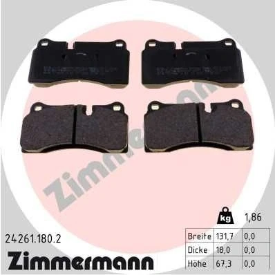 Billede af ZIMMERMANN 24261.180.2 Bremseklodser Inkl. slidadvarselskontakt Billede svarer til leveringsomfang AUDI: R8 Spyder