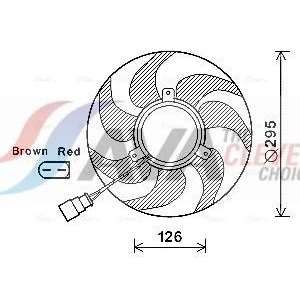 Billede af PRASCO VN7535 Køleventilator 295 12 200 VOLKSWAGEN: Golf 5, Touran I, Jetta 4, SKODA: Octavia 2 Combi, II Hatchback, AUDI: A3 Hatchback