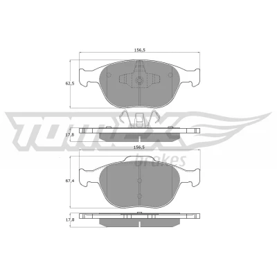 Billede af TOMEX brakes TX 14 49 Bremseklodser foraksel FORD: FIESTA 5, Focus Mk1 Hatchback, Transit Connect Van