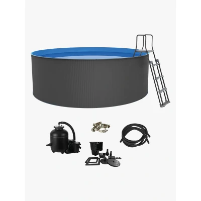 Billede af Swim &amp; Fun Santorini Pool XL Round Ø460 x 120 cm, Grey
