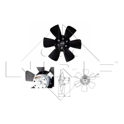 Billede af NRF 47390 Køleventilator 280 12 150/100 uden kølerventilatorramme (karm) VOLKSWAGEN: GOLF 1 Cabriolet, 2