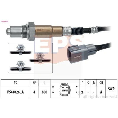 Billede af EPS 1.998.525 Lambdasonde med befæstelsesmateriale opvarmet, pladesonde, Gevind, forsmurt TOYOTA: Yaris II Hatchback
