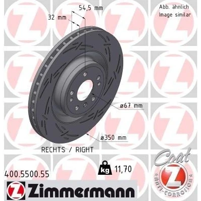 Billede af ZIMMERMANN 400.5500.55 Bremseskiver 350 32 8/5 5 112 indvendigt ventileret, opslidset coatet højkarboniseret MERCEDES BENZ: GLE SUV, ML klasse, GL