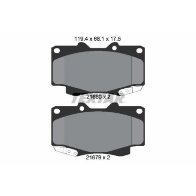 Billede af TEXTAR 2168003 Bremseklodser med akustisk advarsel for slid TOYOTA: HILUX 3 Pick up, 6 up
