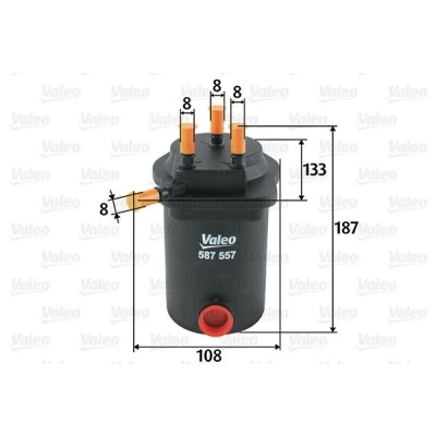 Billede af VALEO 587557 Brændstoffilter Ledningsfilter 8 RENAULT: SCENIC 2, MEGANE 2 Kombi, GRAND