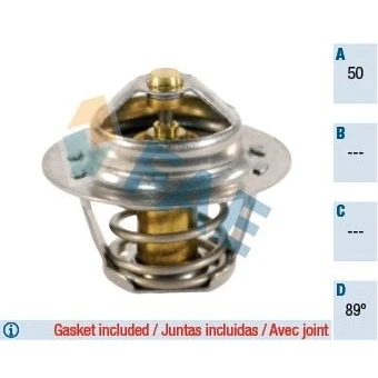 Billede af FAE 5205089 Termostat 89 med pakninger RENAULT: TRAFIC 2 Kasten, TWINGO 2, CLIO NISSAN: Qashqai / Qashqai+2 I, MICRA 3