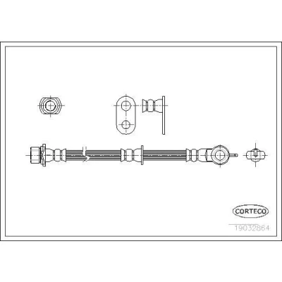 Billede af CORTECO 19032864 Bremseslange venstre foraksel 558 TOYOTA: Yaris II Hatchback, I Hatchback