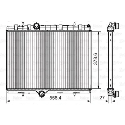Billede af VALEO 735630 Radiator Aluminium 379 558 27 Loddet køleripper CITROËN: C4 II Hatchback