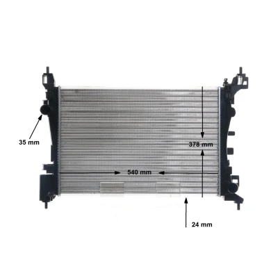 Billede af MAHLE ORIGINAL CR 1121 000S Radiator 540 378 23 med slange Mekanisk fuget køleripper FIAT: Fiorino III Van / Stationcar