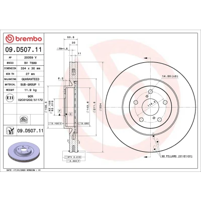 Billede af Bremseskive BREMBO 09.D507.11