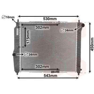 Billede af VAN WEZEL 81002066 Radiator Aluminium 480 413 16 Loddet køleripper