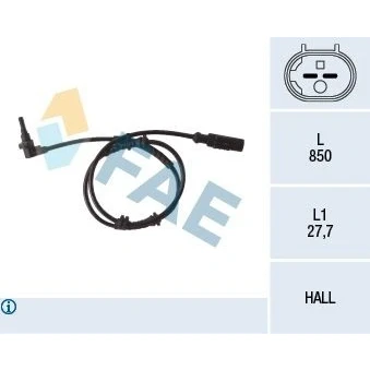 Billede af FAE 78112 ABS Sensor foraksel Hall princip 2 850 OPEL: Corsa D Hatchback, FIAT: Grande Punto III ALFA ROMEO: MiTo