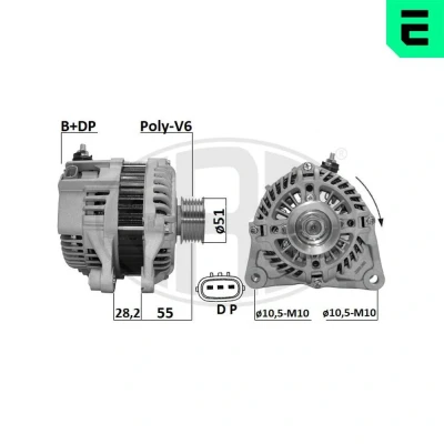 Billede af ERA 209647A Generator 12V 100A MAZDA: 2 Hatchback