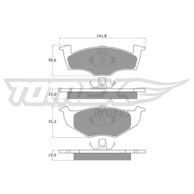Billede af TOMEX brakes TX 10 851 Bremseklodser foraksel VOLKSWAGEN: GOLF 3, Polo III Hatchback, Classic, SEAT: Ibiza 2