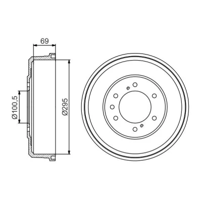 Billede af BOSCH 0 986 477 165 Bremsetromler 336,5 bagaksel