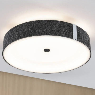 Billede af Paulmann LED loftslampe Malika, antracit, filt, 3 trins dæmpning